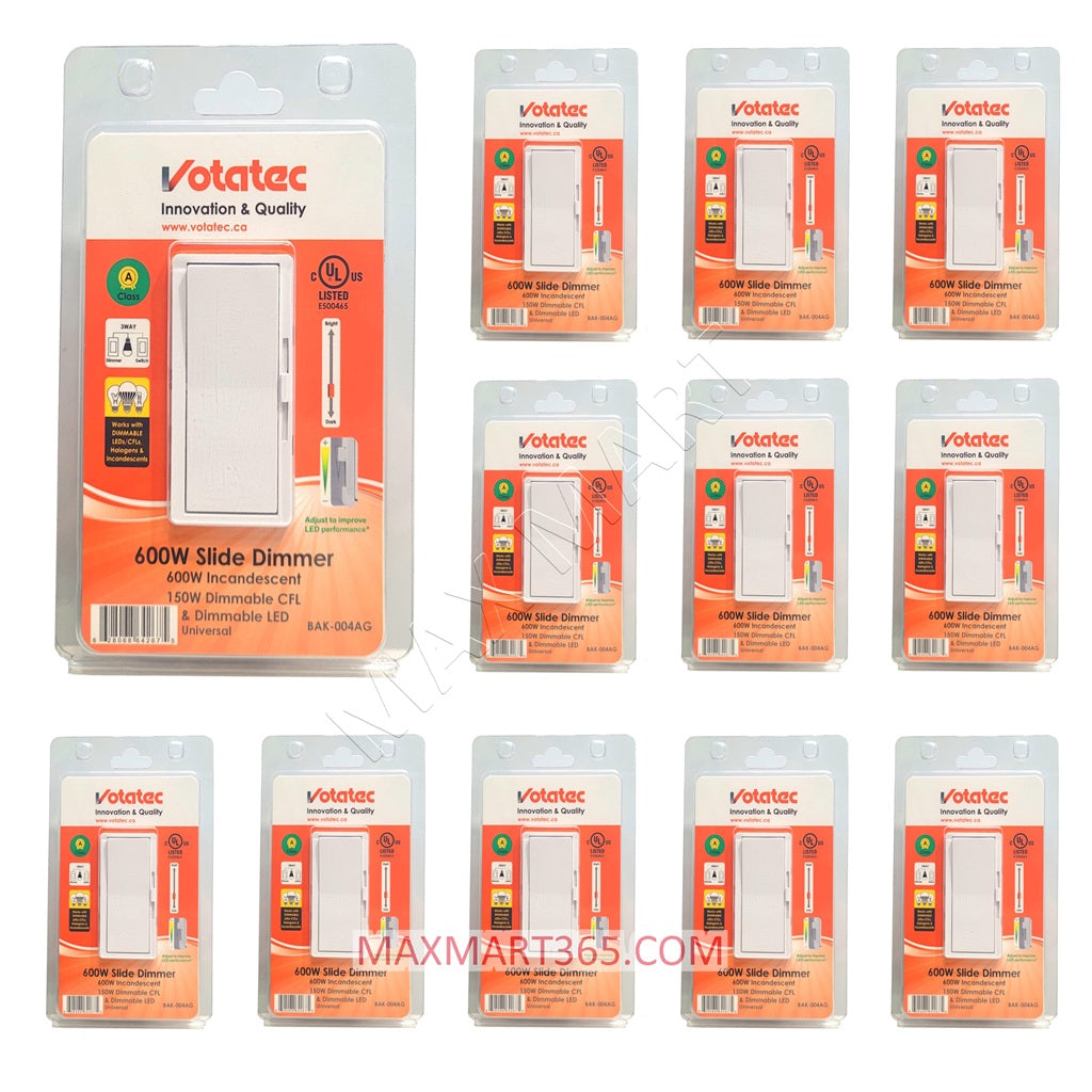 Votatec Slide Dimmer Switch, Single Pole or 3-Way