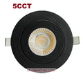4-Inch 5CCT Black Gimbal LED Recessed Slim PotLight with Junction Box, 360 Rotation, Dimmable, IC Rated, ETL Certified, Damp Rated, Indoor/Outdoor