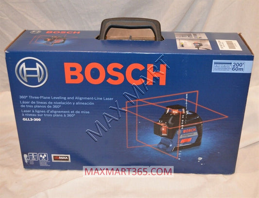 Bosch GLL3-300 Red 200ft 360-Degree 3-Plane Self Leveling Laser Level Kit