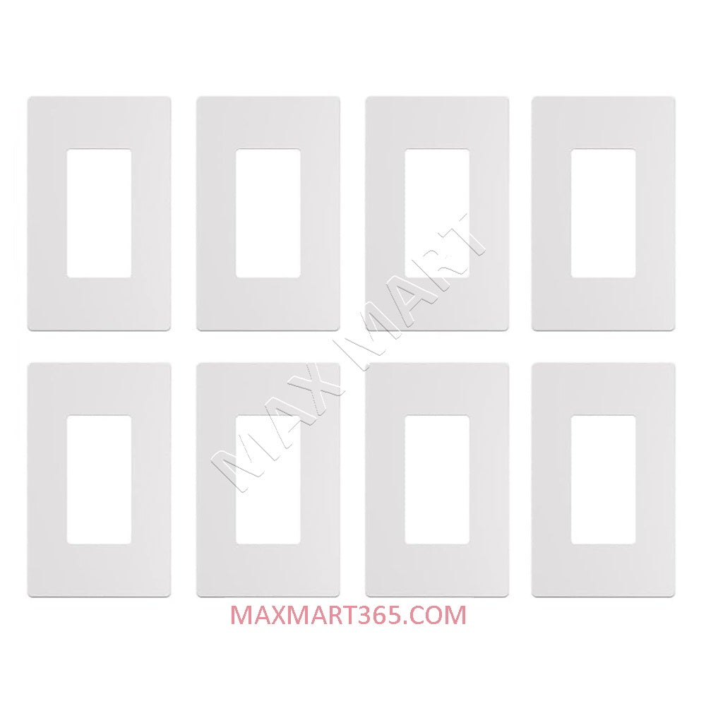 Universal 1-Gang Screwless Wallplate Coverplate for Light Switch, Dimmer, GFCI and Receptacle - White