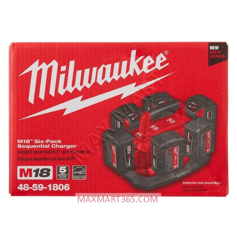 Milwaukee M18 6-Port Sequential Battery Charger 48-59-1806