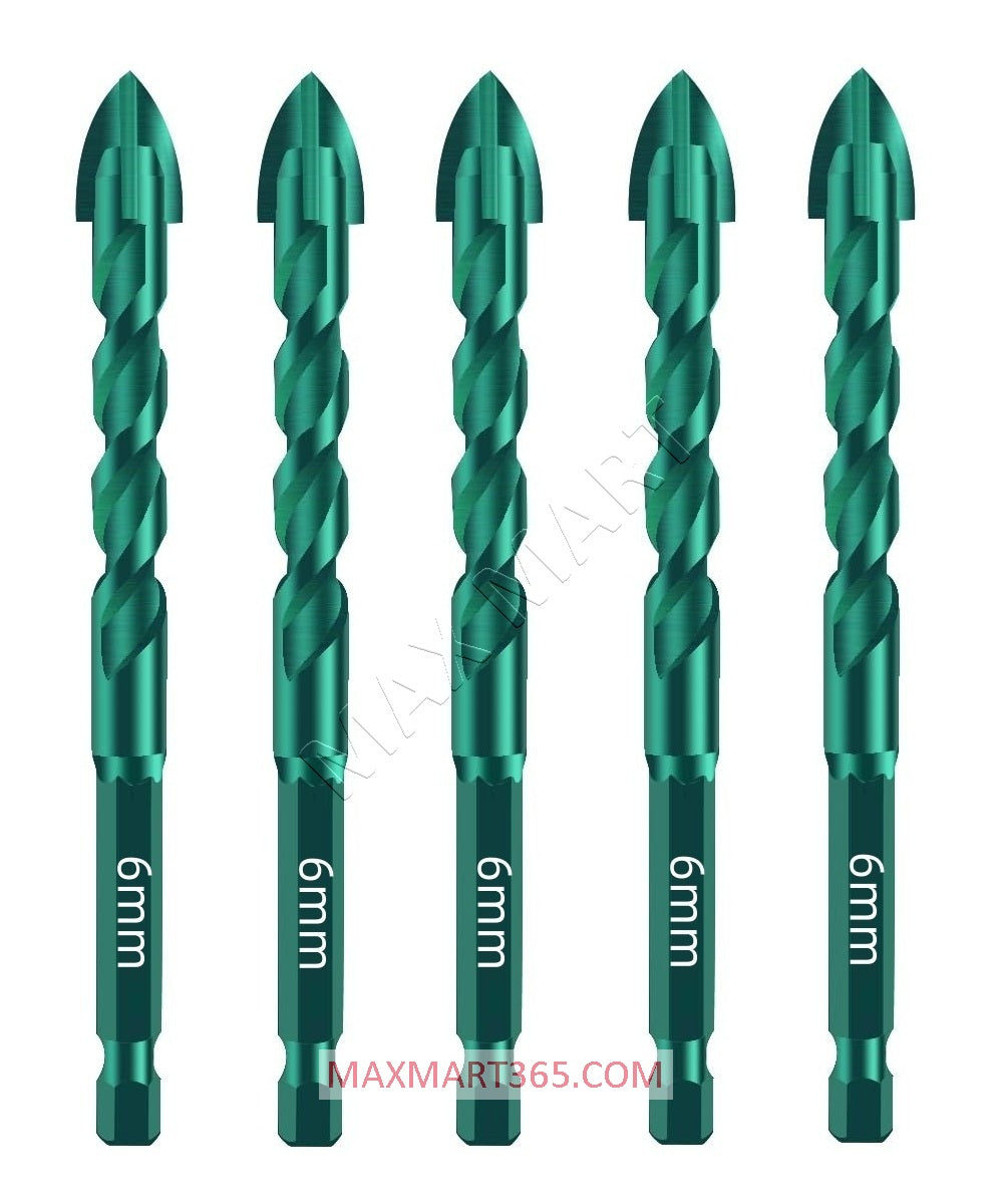 Tungsten Carbide Tipped Masonry/Concrete Drill Bit Set for Ceramic Tile, Porcelain, Brick, Concrete, Glass