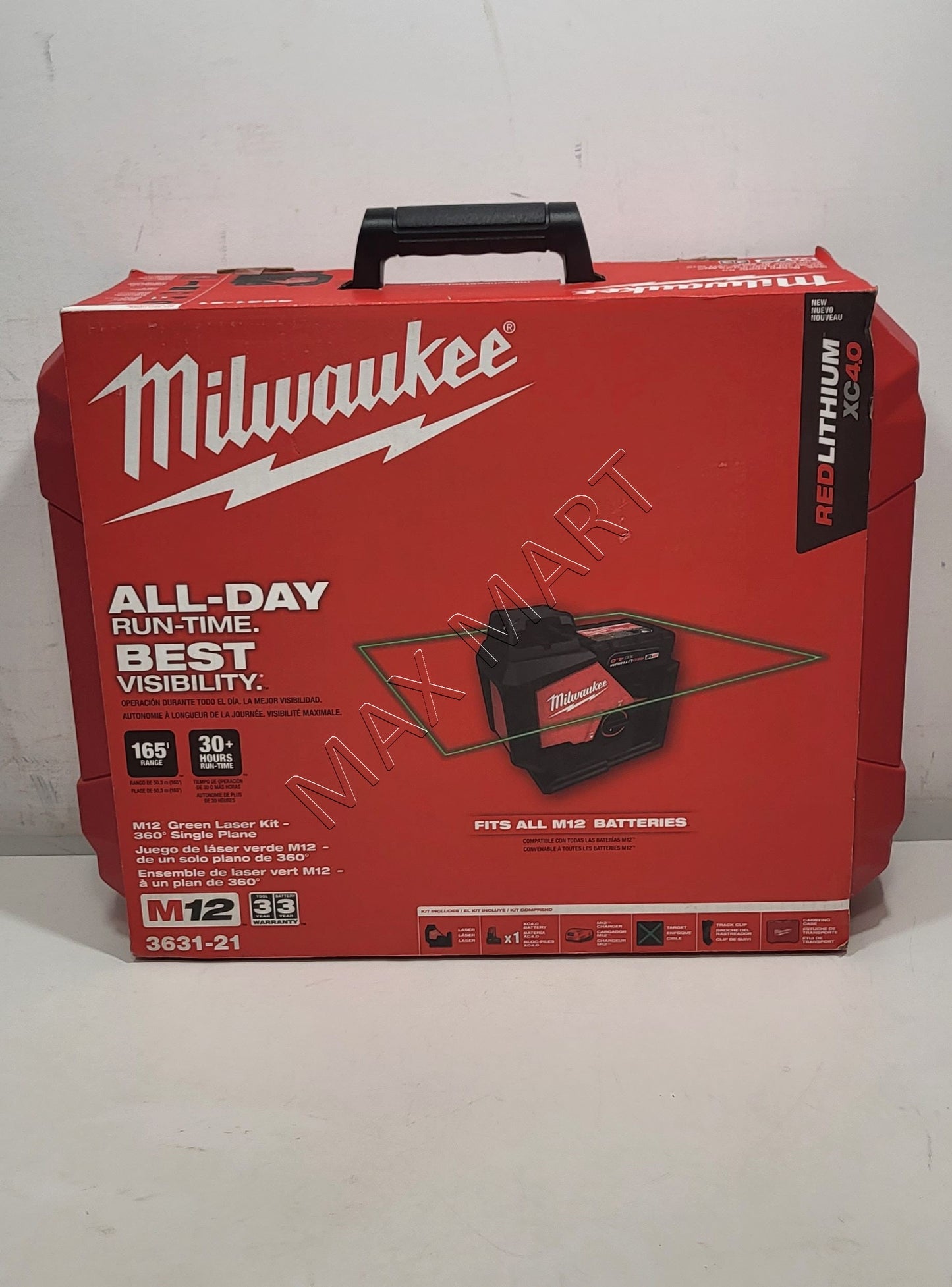 Milwaukee M12 Green 360 Degree Single Plane Laser Kit 3631-21 3631-20 (Tool Only)