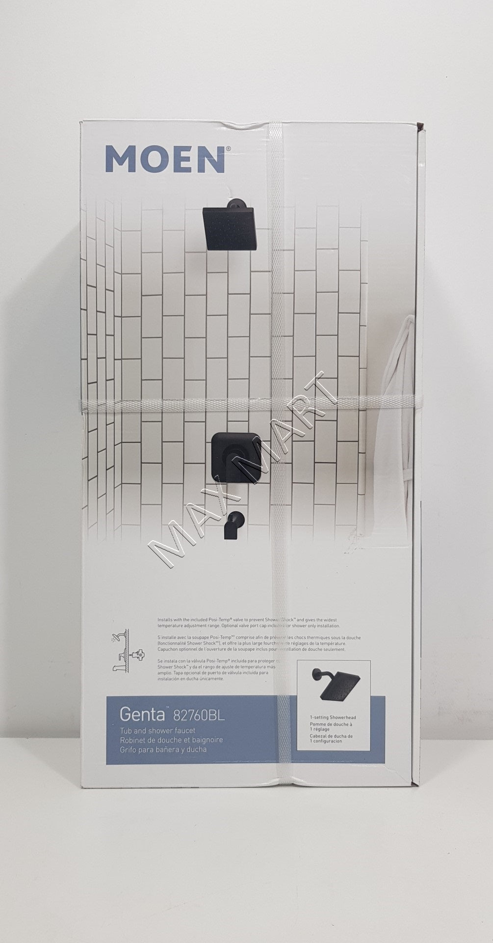 MOEN Genta 82760BL Single-Handle Bathtub Shower Faucet (Valve Included) - Matte Black