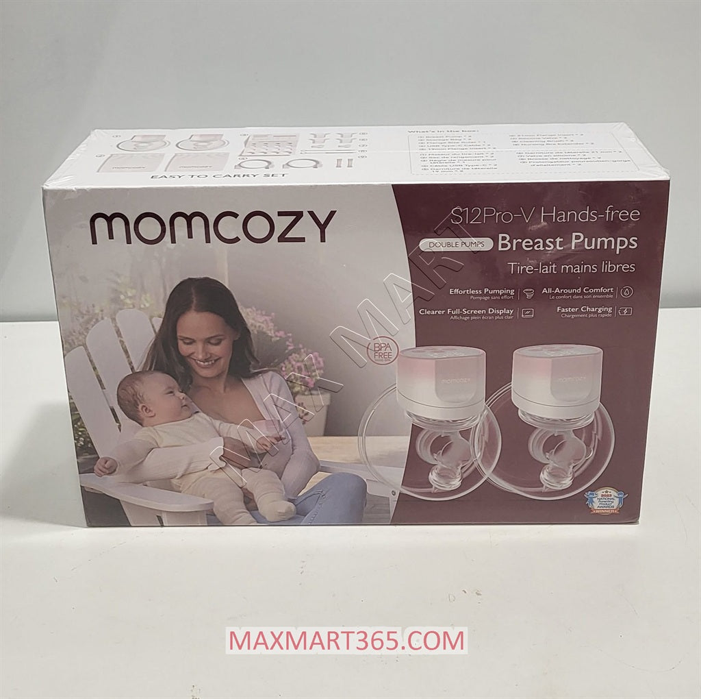 Momcozy S12 Pro-V Pinky Pro Hands Free Breast Pump, Electric Wearable Double Wireless Pump