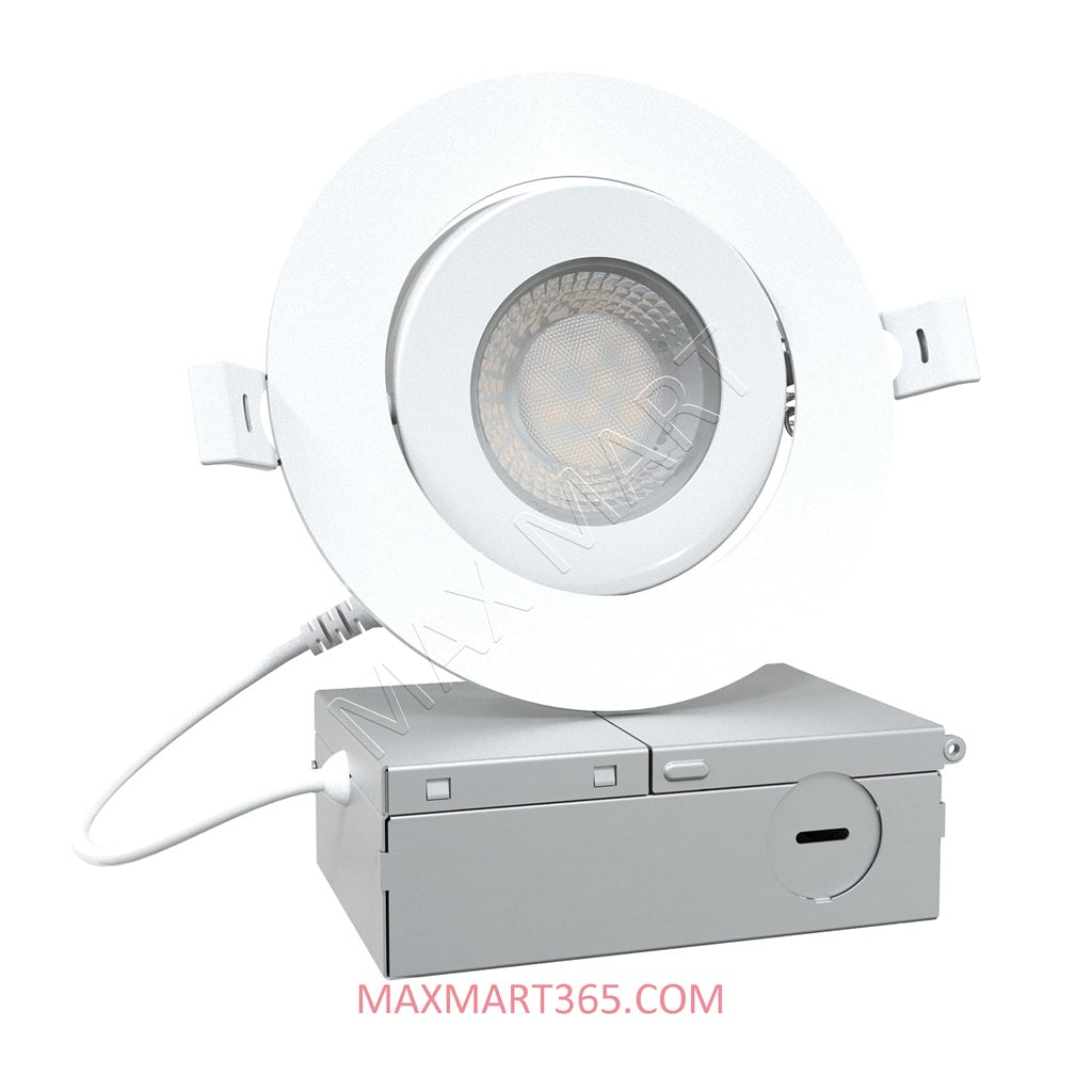 4英寸5CCT万向LED筒灯带接线盒，360°旋转，可调光，IC额定，ETL认证，防潮，室内/室外