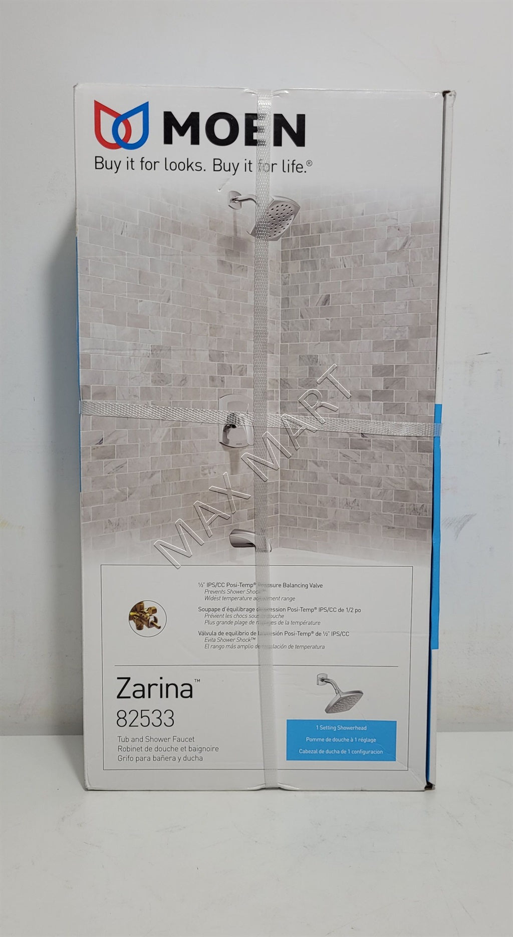 MOEN Zarina 82533 Single Handle Square Bathtub Shower Faucet (Valve Included) - Chrome