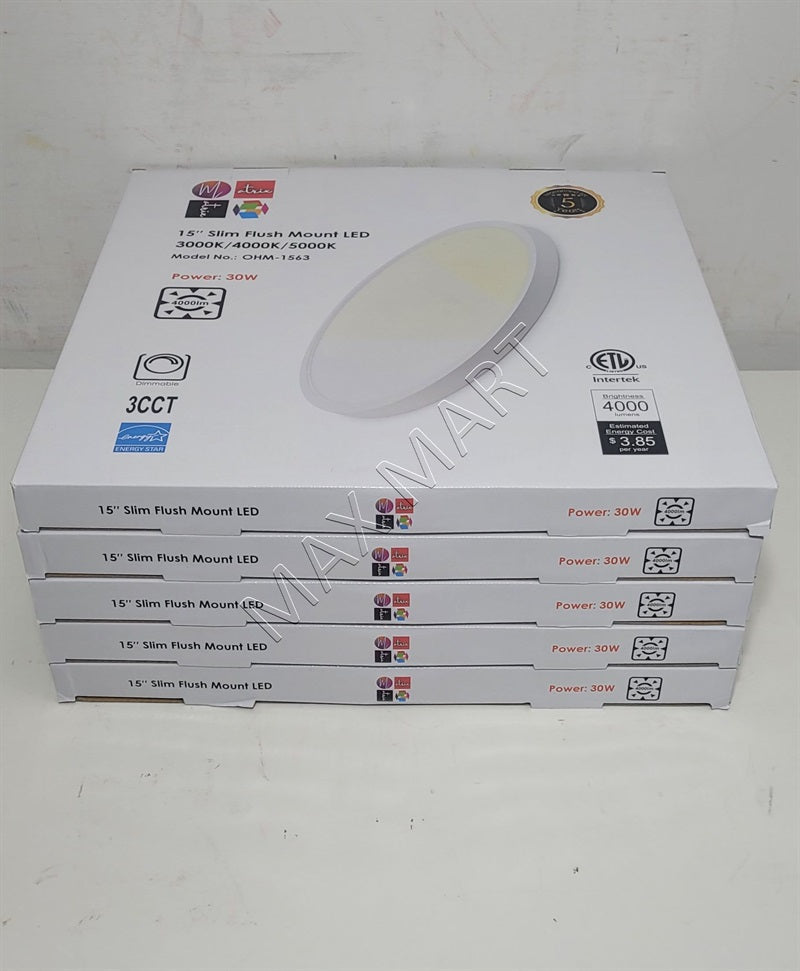 12-inch 24W 3CCT LED Dimmable Flush Mount Ceiling Light Lamp for Bedroom, Bathroom, Laundry etc