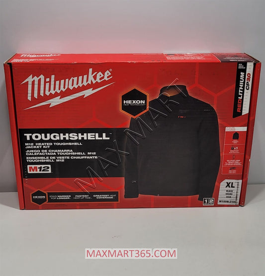 密尔沃基男式 M12 TOUGHSHELL 黑色加热夹克 M100B-21XL - XL 码 - 黑色 160-220 美元