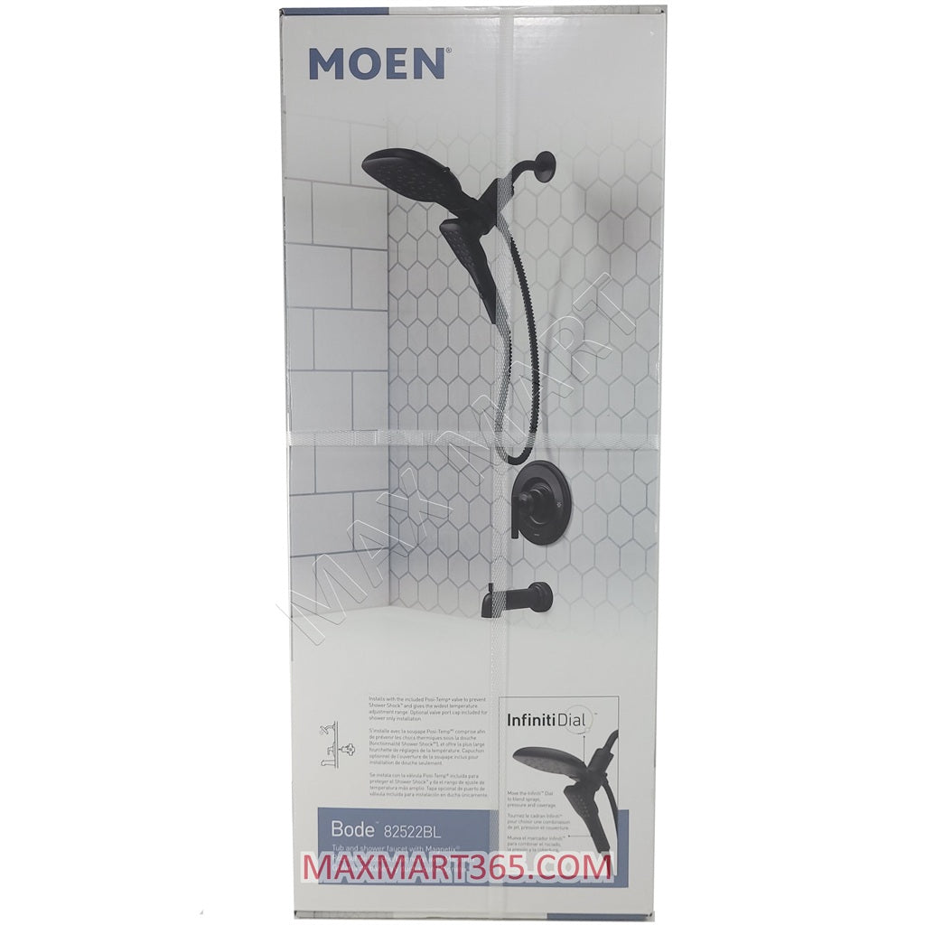 MOEN Bode 82522BL Magnetix Rainshower/Handheld Shower Combo Bathtub Shower Faucet - Matte Black