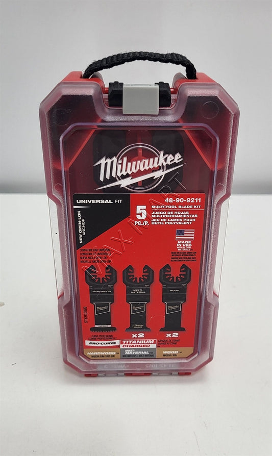 Milwaukee 49-10-9211 Oscillating Multi Tool Multi-Material, Wood, and Hardwood Blade Kit (5 Pack)