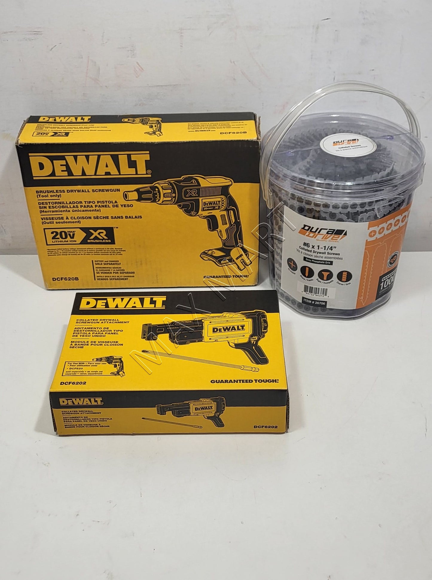 DEWALT 20V XR 无绳无刷干墙螺丝枪组合套装 DCF620B DCF620 DCF6202（仅工具）