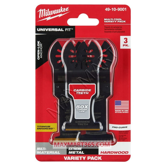 Milwaukee 49-10-9001 Oscillating Metal/Wood Multi Material Titanium Multi-Tool Blade Kit (3-Piece)