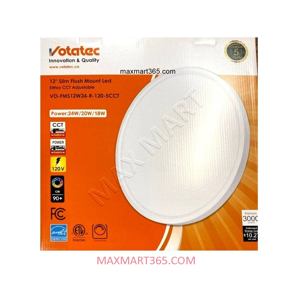 3CCT LED Slim Flush Mount Dimmable Ceiling Light Lamp Fixture