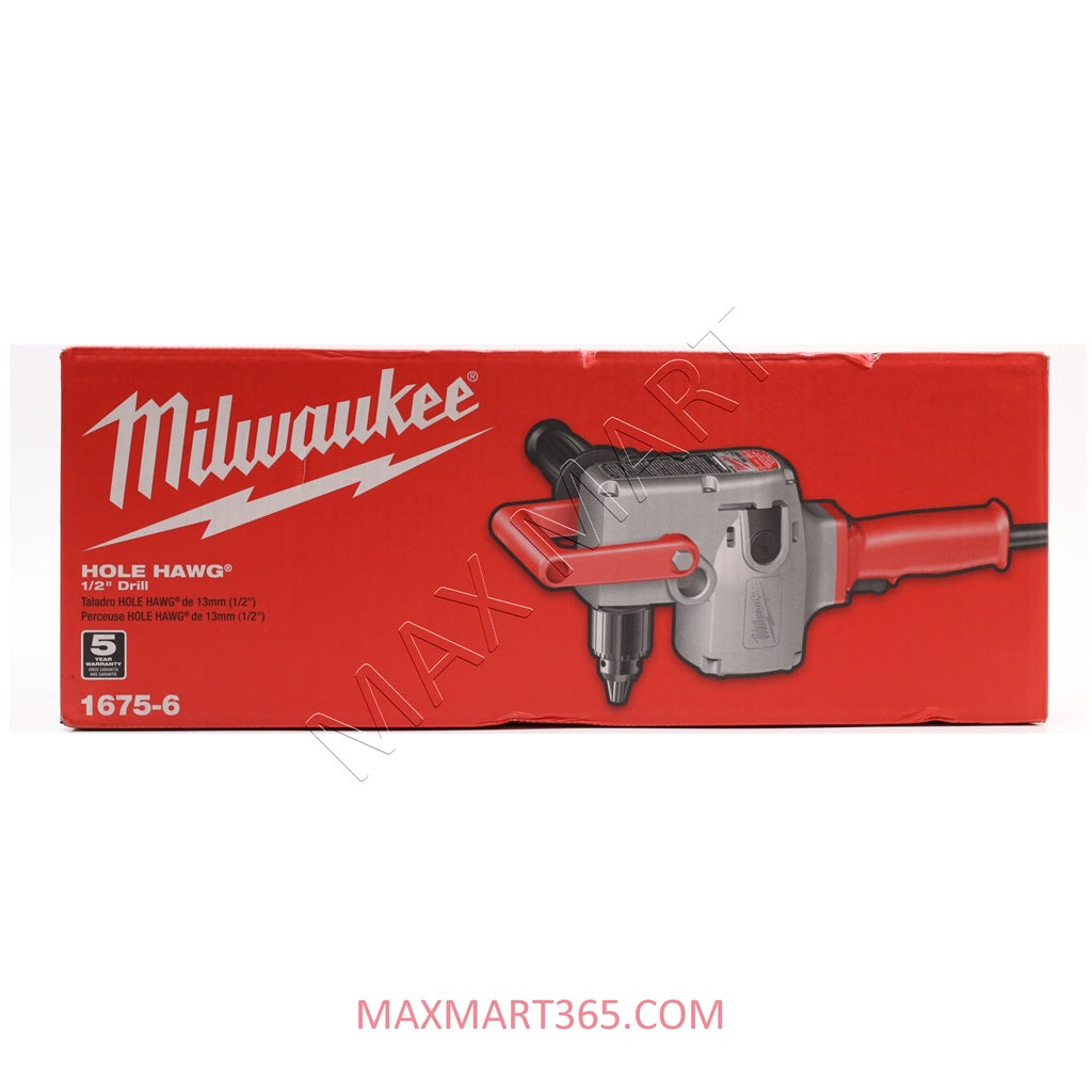 Milwaukee 1675-6 Hole Hawg 7.5-Amp 1/2-Inch Joist and Stud Drill Heavy-Duty Corded Drill