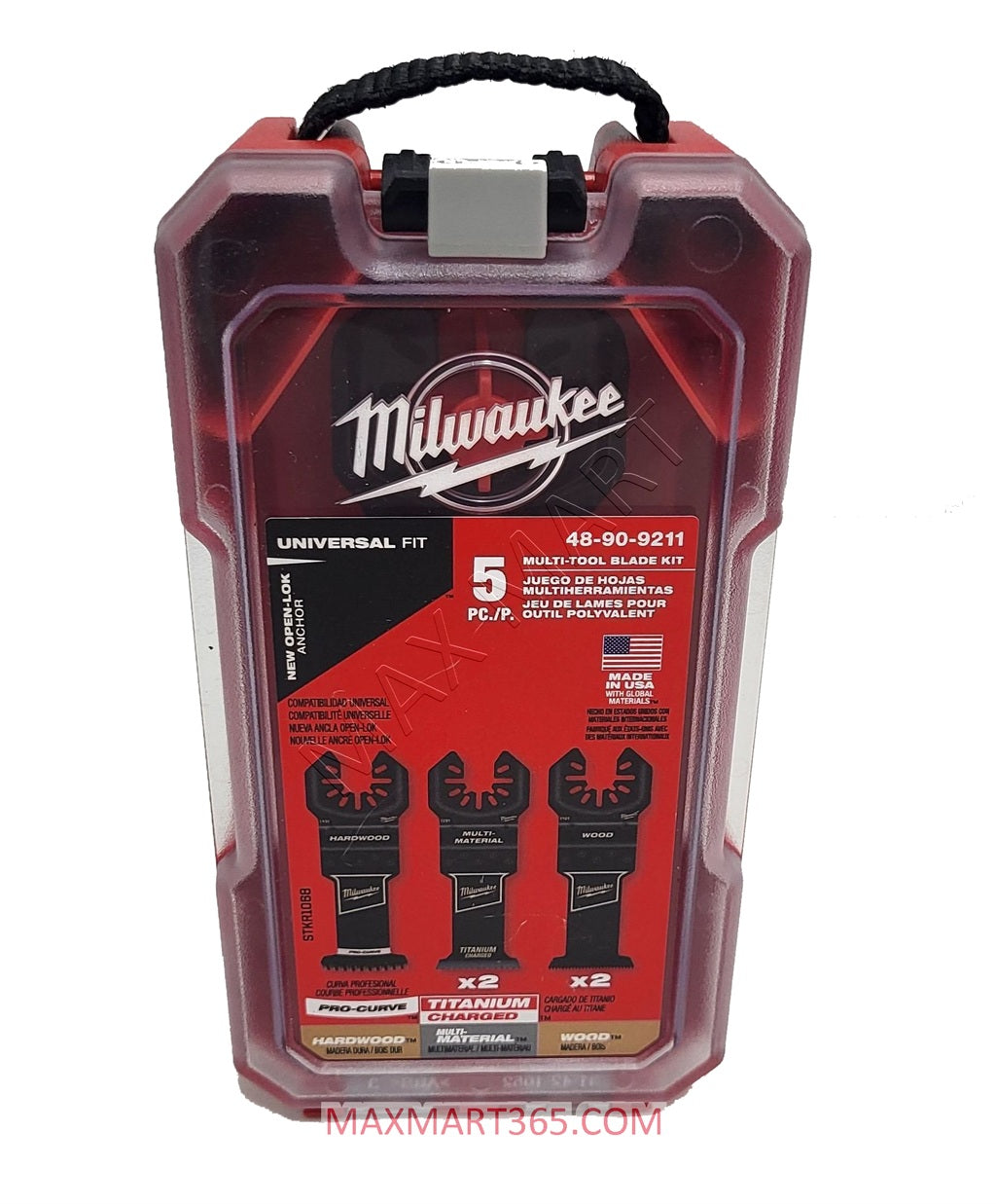 Milwaukee 49-10-9211 Oscillating Multi Tool Blade Kit - 5 Pieces, Multi-Material, Wood, Hardwood