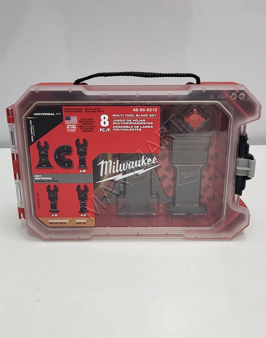 Milwaukee 49-10-9212 Oscillating Multi Tool Bi-Metal, Hardwood, and Wood Blade Kit with Case (8 Pack)