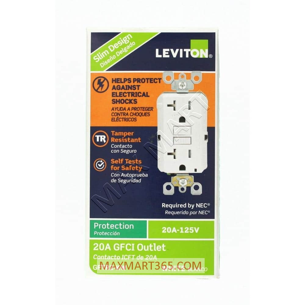 Leviton Decora 20A 20安培防篡改TR超薄GFCI插座插头