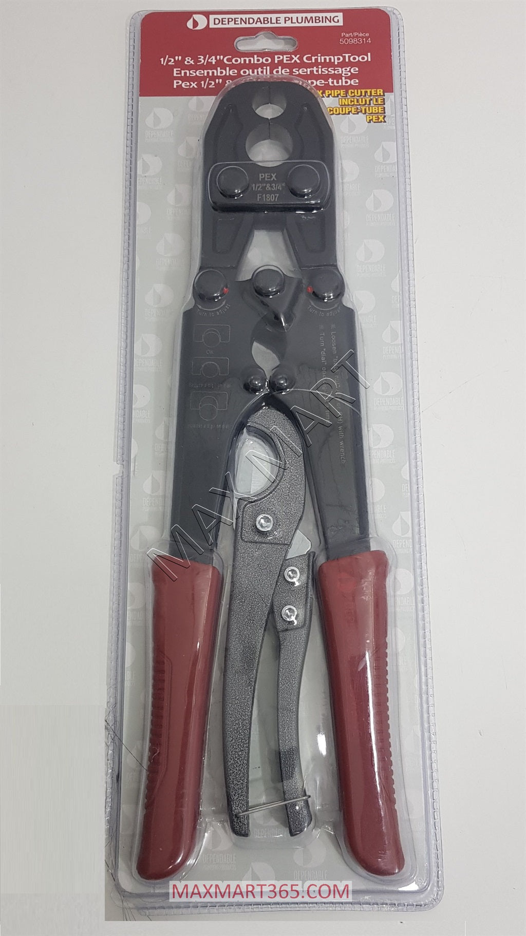 Dependable Plumbing 1/2-inch & 3/4-inch PEX Crimp Tool and Pipe Cutter Combo 5098314