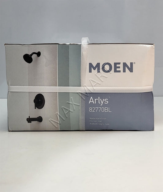 MOEN Arlys 82770BL 浴缸淋浴水龙头（含阀门）- 哑光黑色