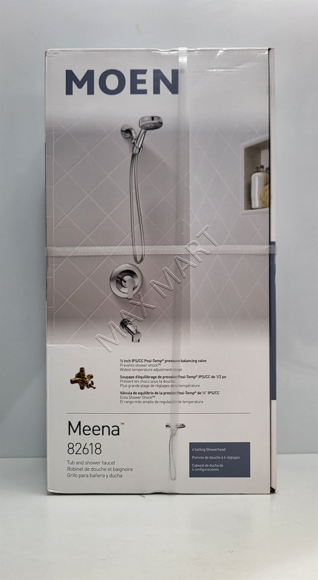 MOEN Meena 82618 Modern Bathtub Shower Faucet with Handshower (Valve Included) - Chrome