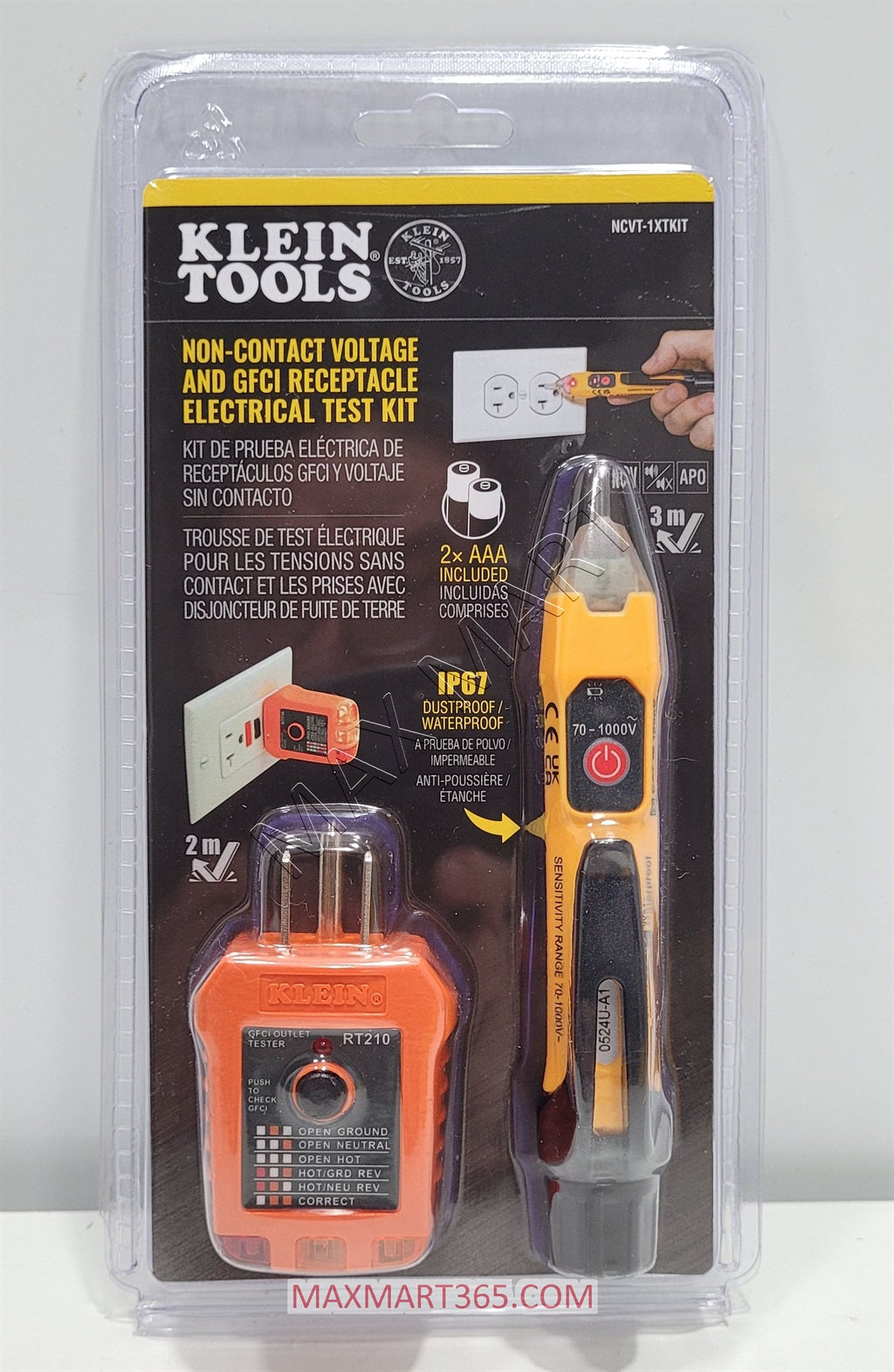 Klein Tools Non-Contact Voltage and GFCI Receptacle Premium Test Kit NCVT1XTKIT