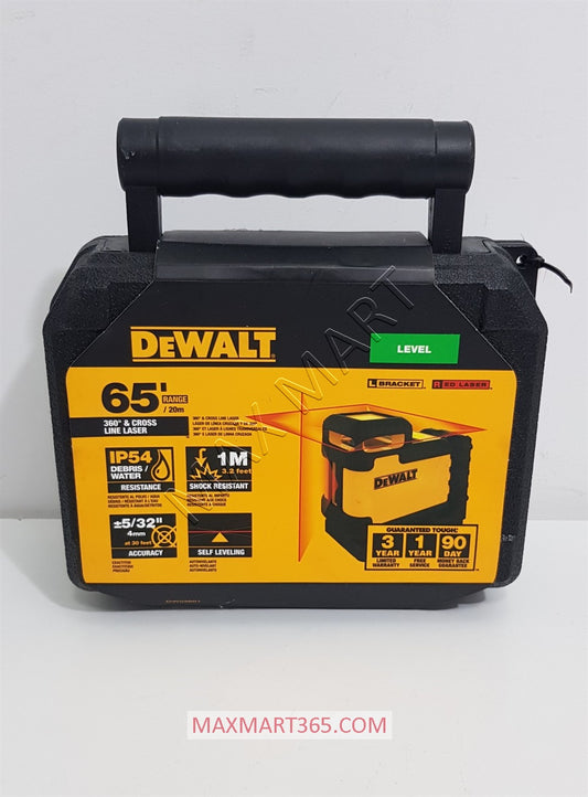 DEWALT DW03601 65ft 360 Degree Red Beam Self-Leveling Cross Line Laser Level