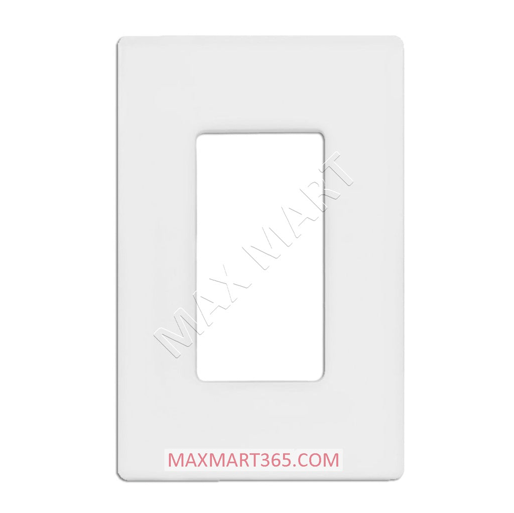 Universal 1-Gang Screwless Wallplate Coverplate for Light Switch, Dimmer, GFCI and Receptacle - White