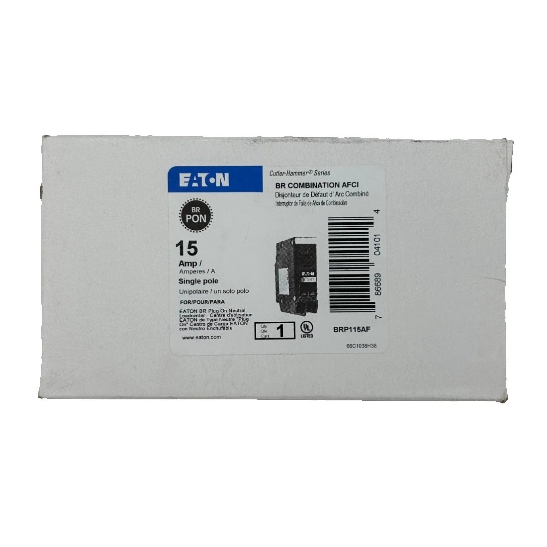 Eaton ETN BRP115AFC 15Amp Arc Fault (AFCI) Circuit Breaker