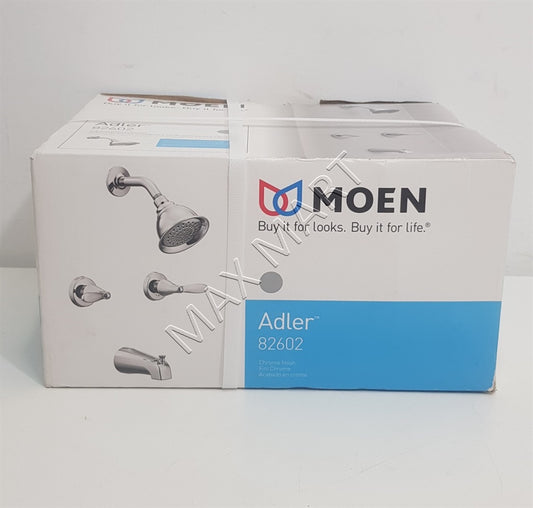 MOEN Adler 82602 双把手浴缸淋浴水龙头（含阀门） - 镀铬