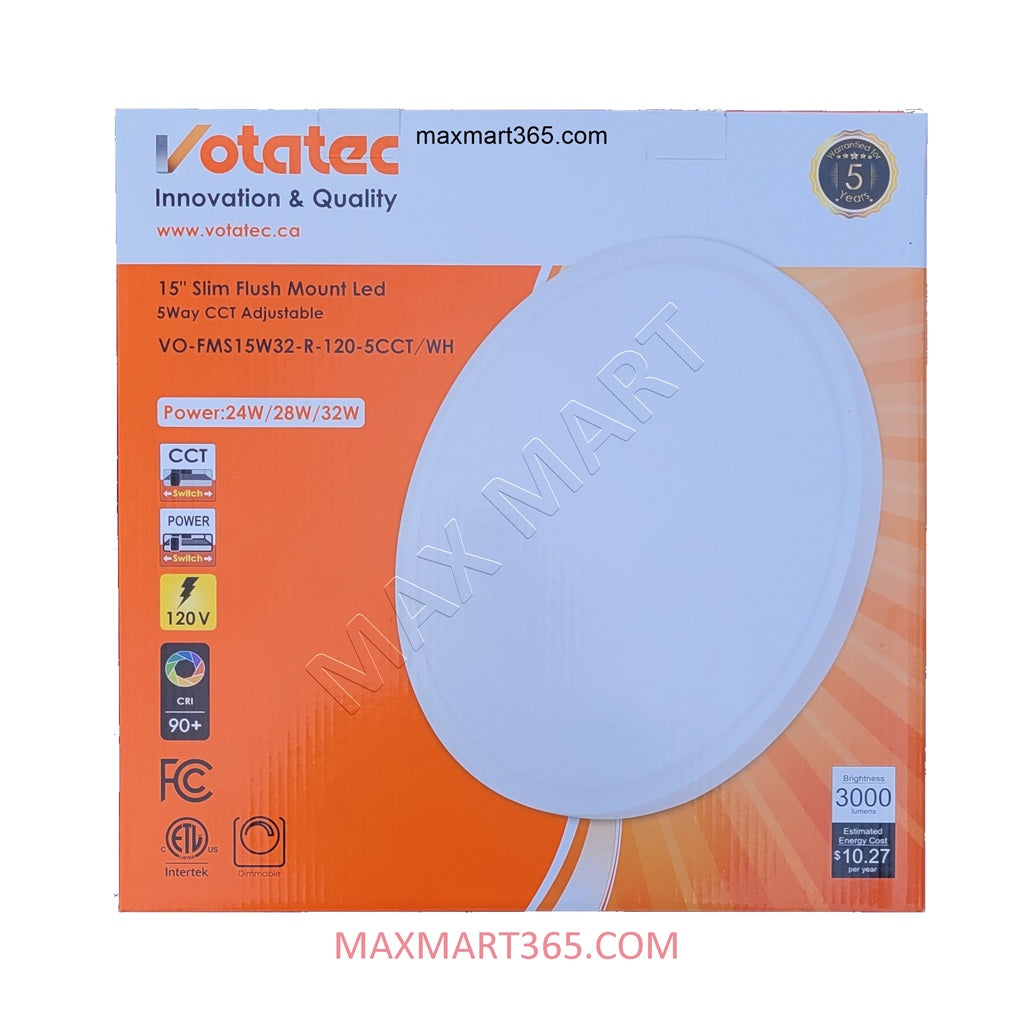 3CCT LED Slim Flush Mount Dimmable Ceiling Light Lamp Fixture