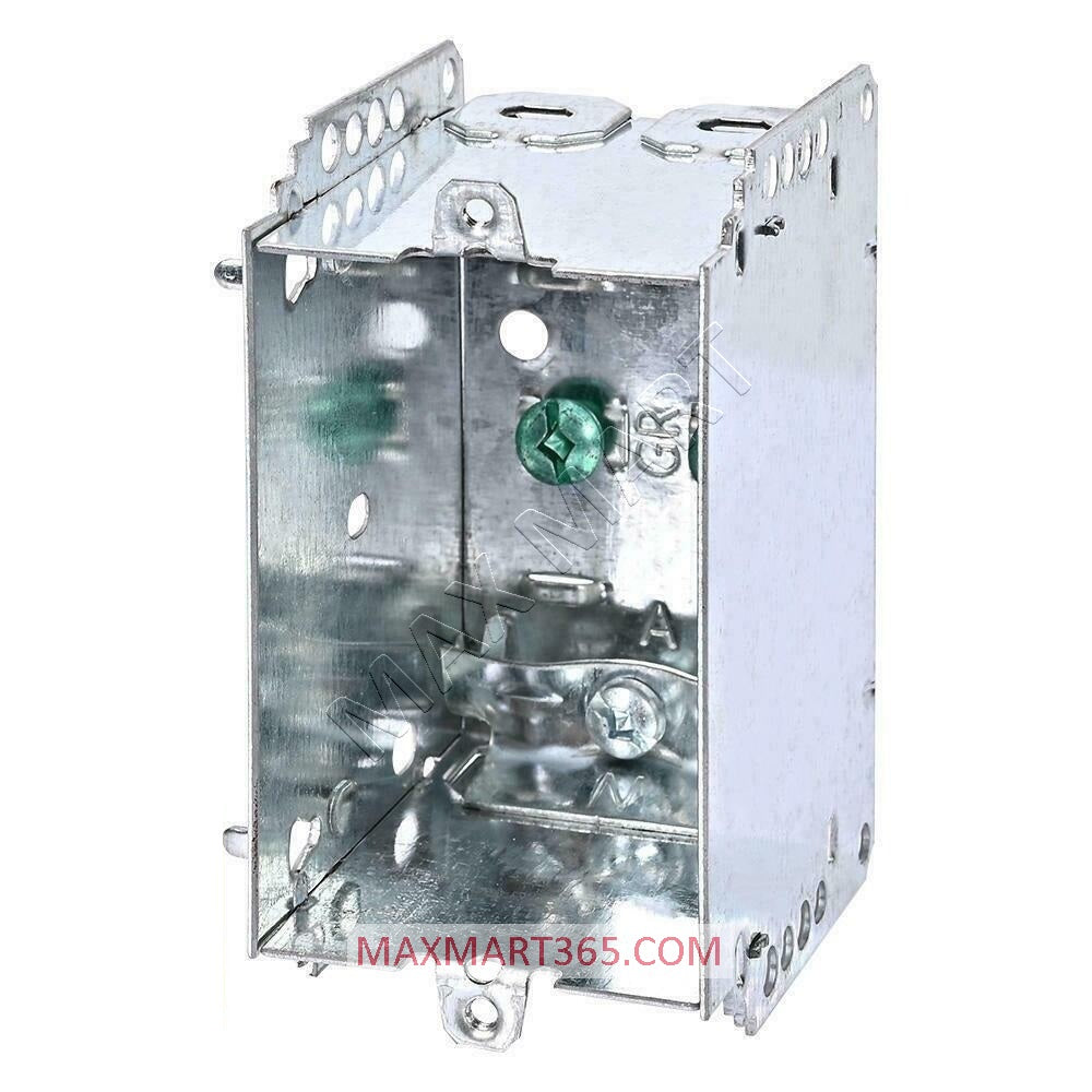 Single-Gang Gangable Steel Electrical Box, 1-Gang Rectangle Metal Device Box for Switch & Receptacle