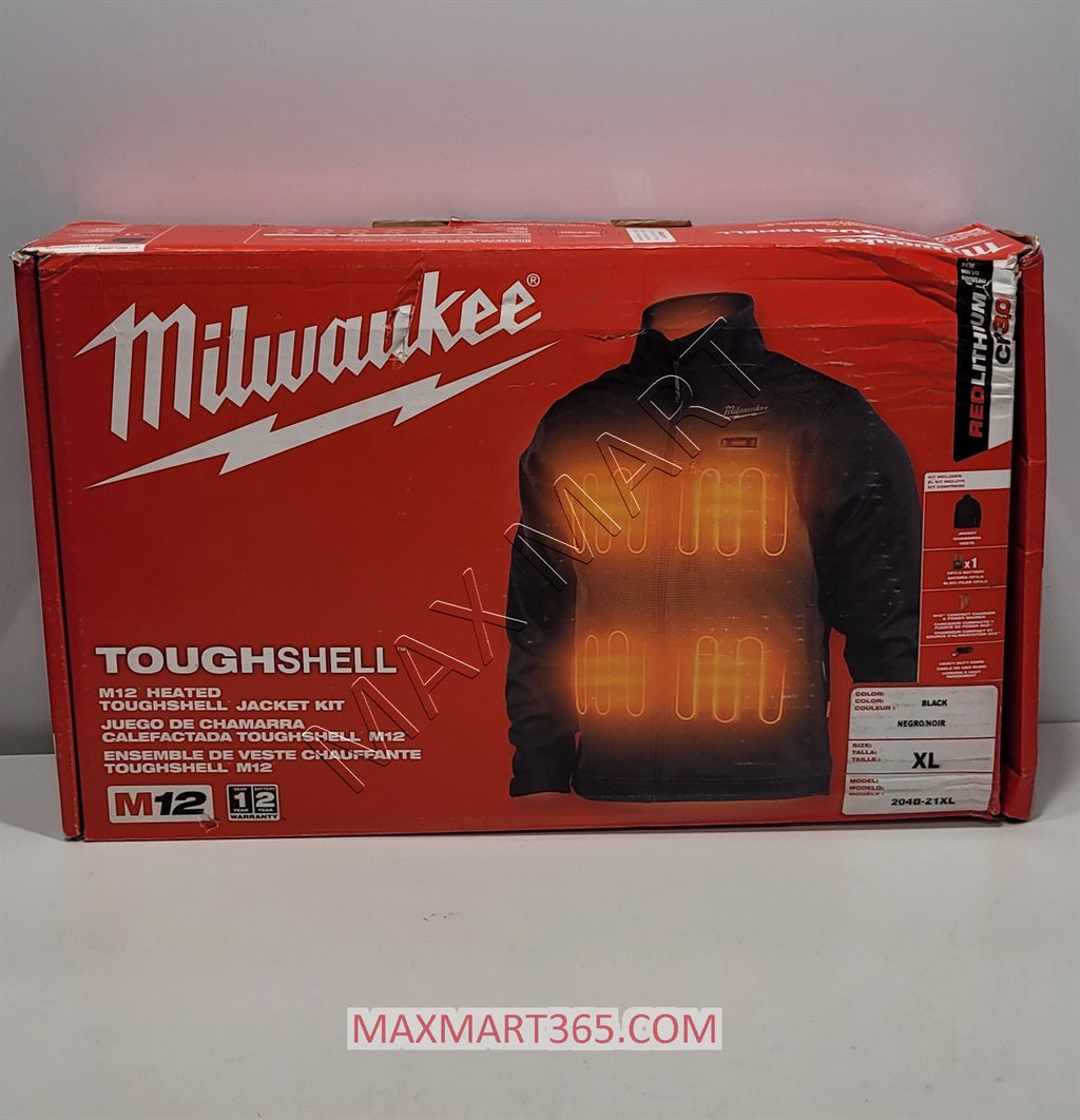 密尔沃基 M12 TOUGHSHELL 黑色加热夹克套装 204B-21XL - L 码 $160-$220