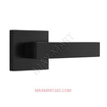 Square Half Dummy Door Lock Lockset, Interior Hallway Closet Door Handle Keyless - Matte Black