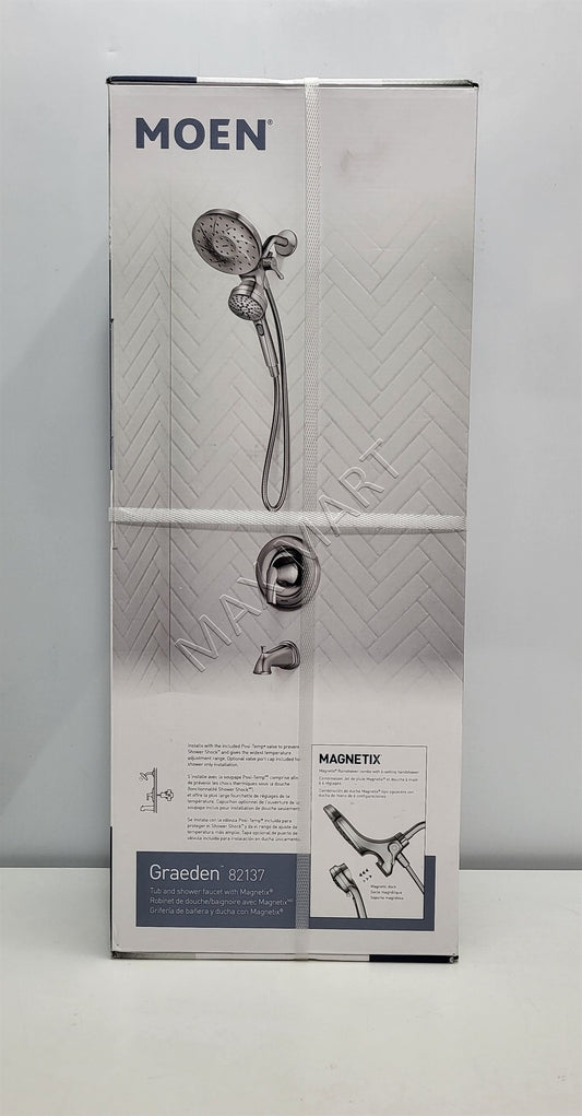 Moen Graeden 82137 Bathtub Shower Faucet with Magnetix Rainshower Head - Chrome