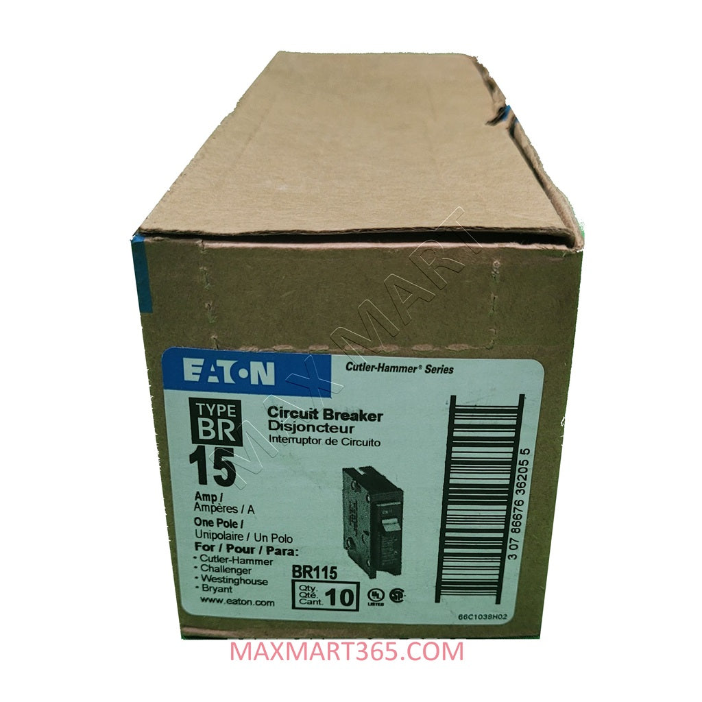 Eaton ETN BR115 15-Amp 15A Circuit Breaker Single Pole 1P