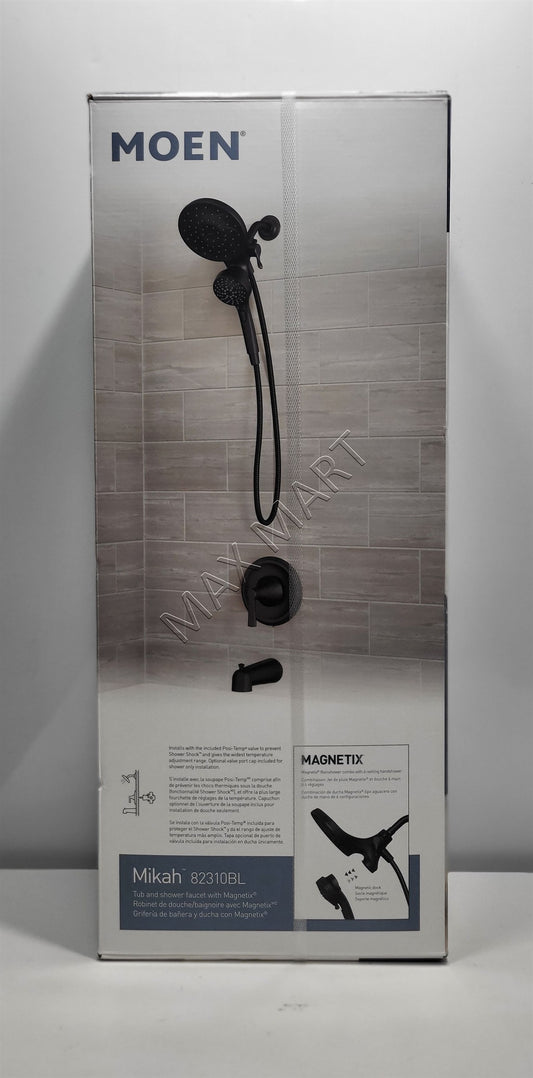 MOEN Mikah 82310BL Bathtub Shower Faucet with Magnetix Rainshower + Hand Shower - Matte Black