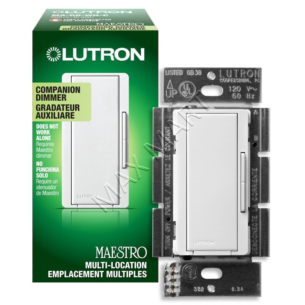 Lutron Maestro Multi-Location Companion LED+ Dimmer MA-R-WH - White