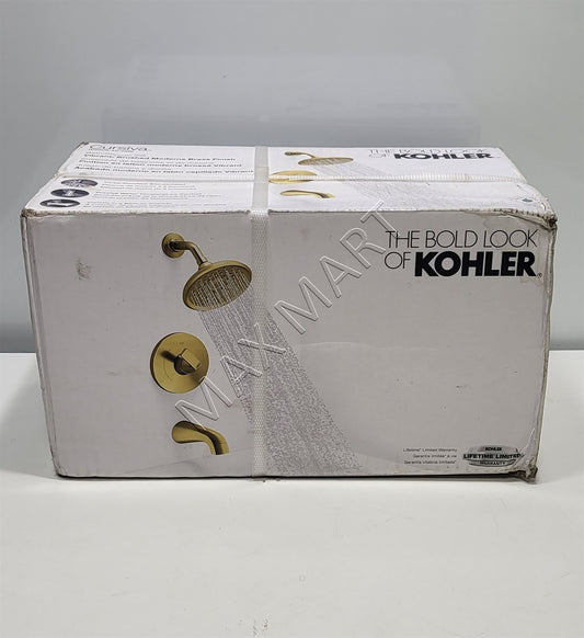 KOHLER Cursiva Single-Handle 3-Spray Bathtub and Shower Faucet - Brushed Gold (Valve Included)