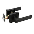 Square Door Lock Lockset for Bedroom Bathroom, Privacy Door Lever Handle - Matte Black
