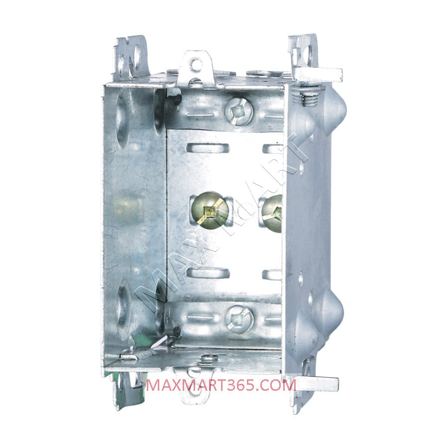Single-Gang Gangable Steel Electrical Box, 1-Gang Rectangle Metal Device Box for Switch & Receptacle