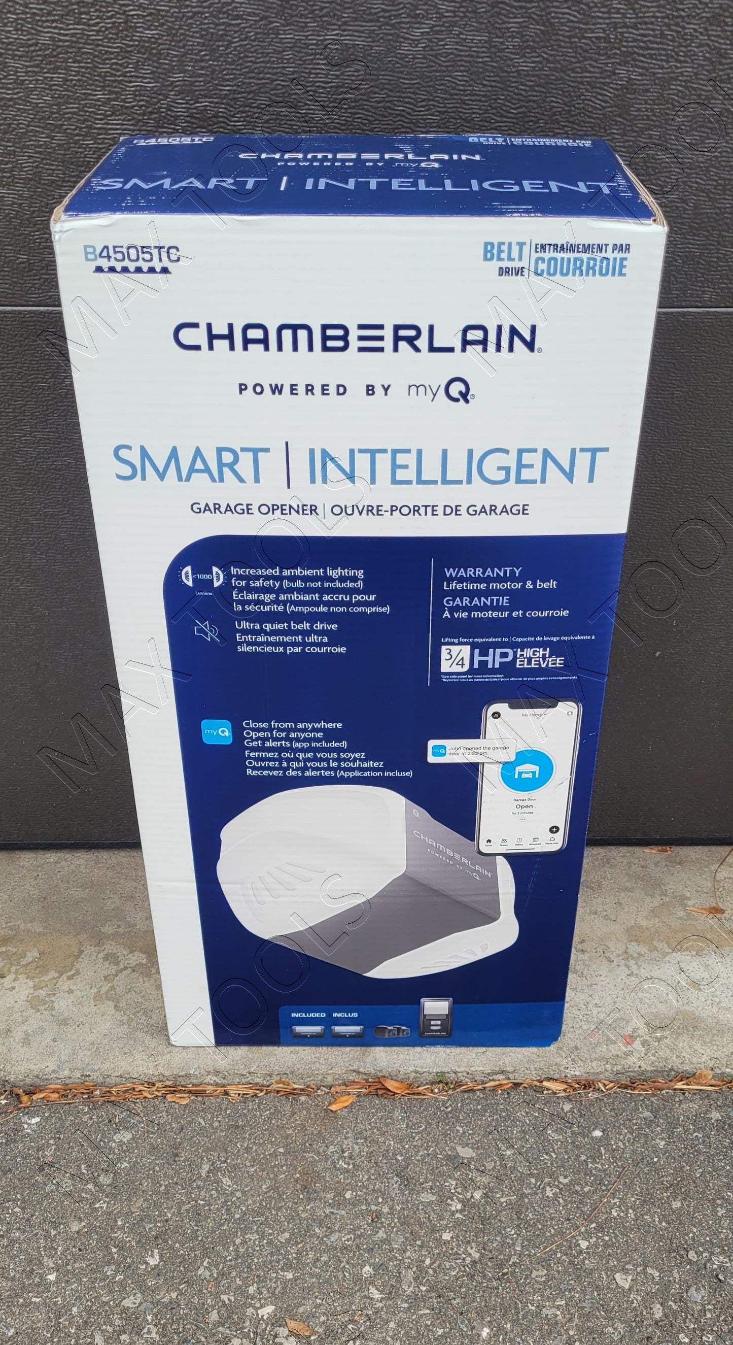 Chamberlain B4505TC 3/4-HP Ultra-Quiet Belt Drive Smart Garage Door Opener