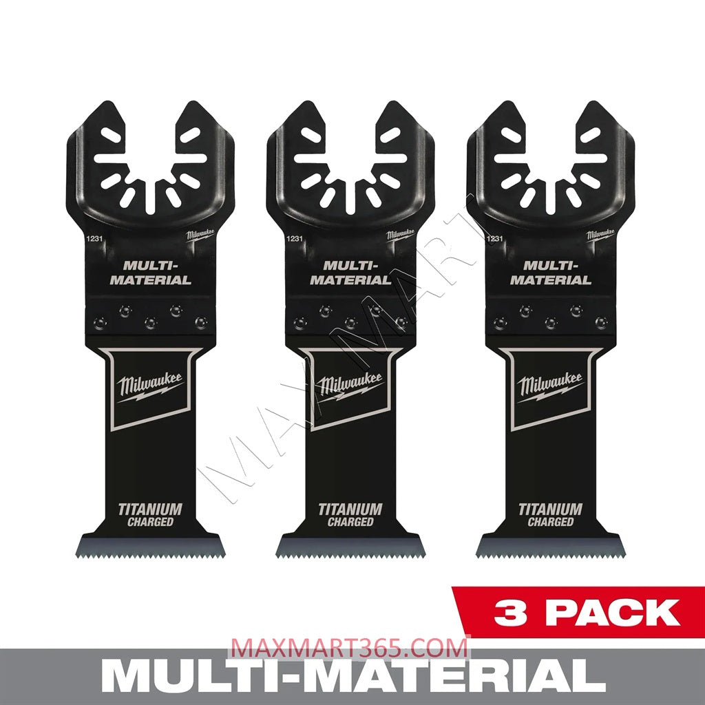 Milwaukee 49-25-1233 Multi-Tool Oscillating Titanium Bi-Metal Multi-Material Wood/Metal Cutting Blade (3-Pack)