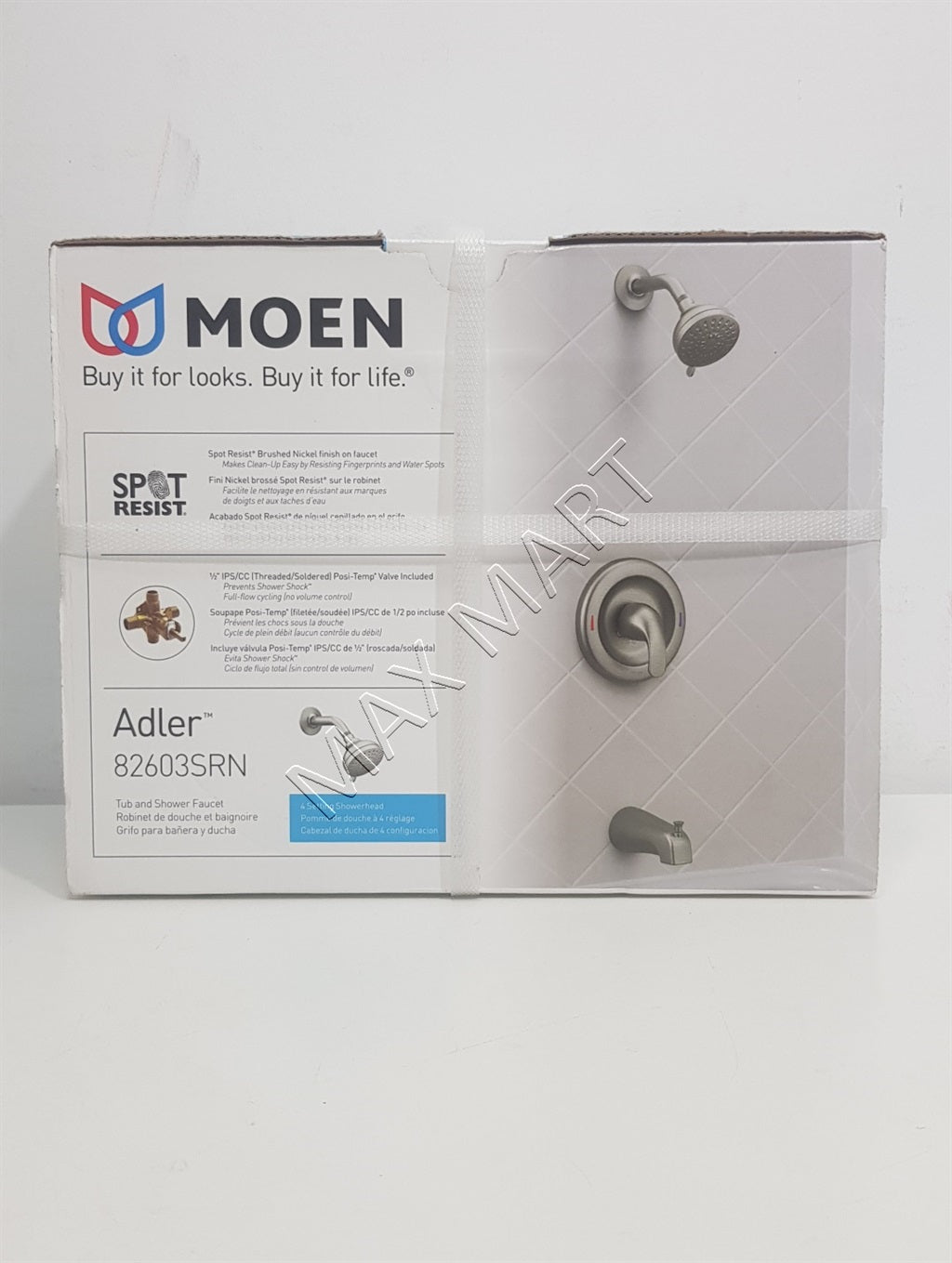 MOEN Adler 82603SRN Bathtub and Shower Faucet (Valve Included) - Brushed Nickel