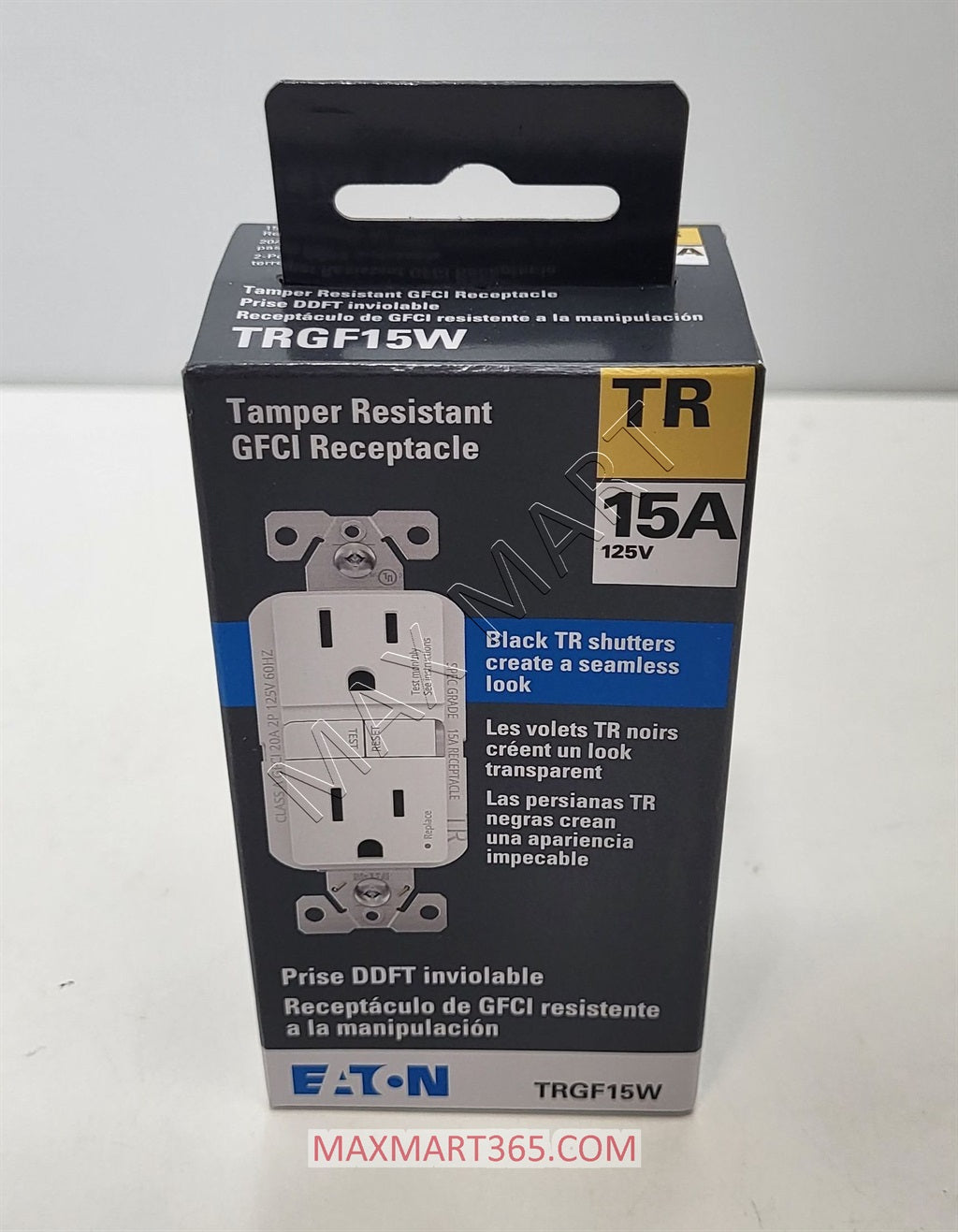 Eaton ETN 15A 15Amp Slim GFCI 125V Tamper-Resistant TR Receptacle Outlet Plug