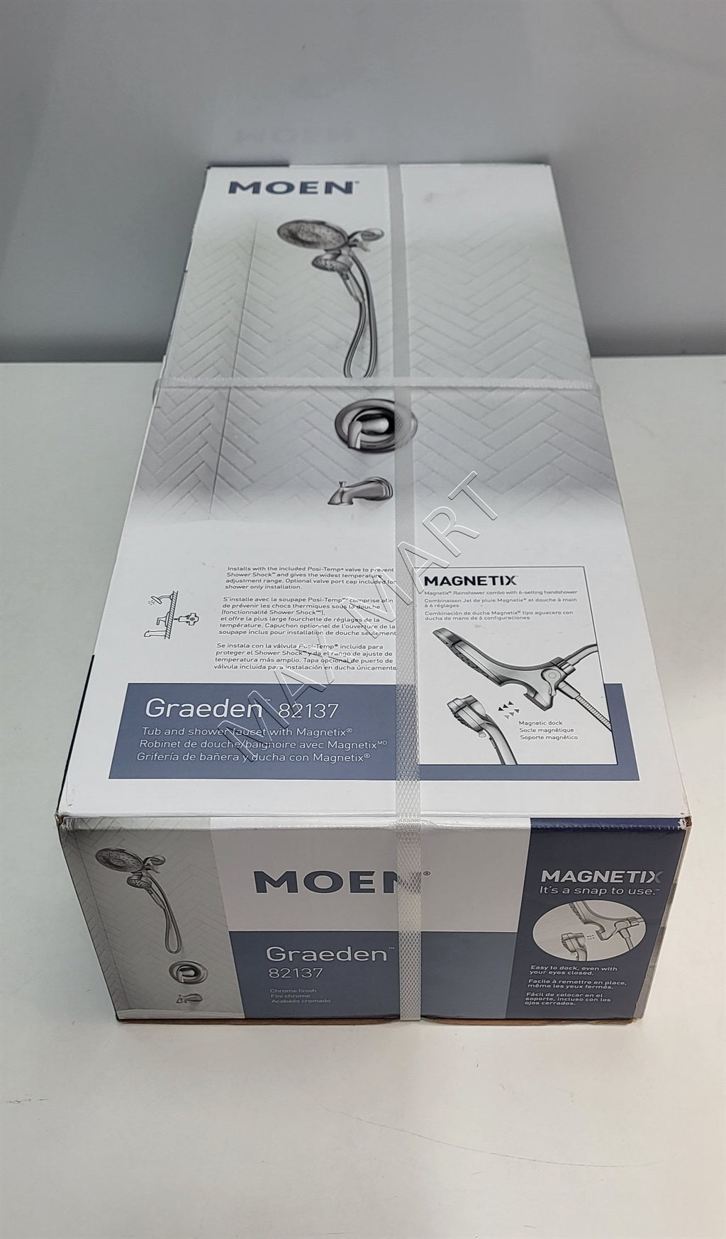 Moen Graeden 82137 Bathtub Shower Faucet with Magnetix Rainshower Head - Chrome