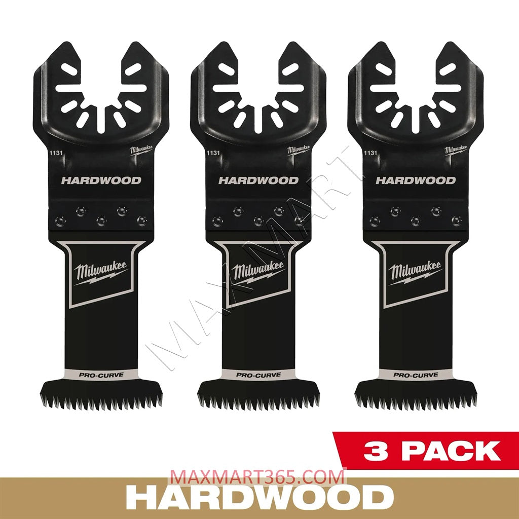 Milwaukee 49-25-1133 High Carbon Steel Universal Fit Japanese Teeth Hardwood Cutting Oscillating Multi Tool Blades (3-Pack)