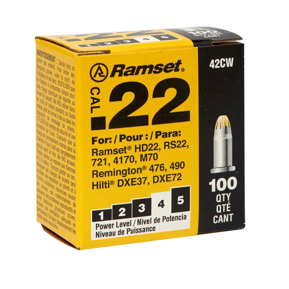 Ramset .22 Caliber Single Shot Powder Actuated Load (100-Pack) - Yellow