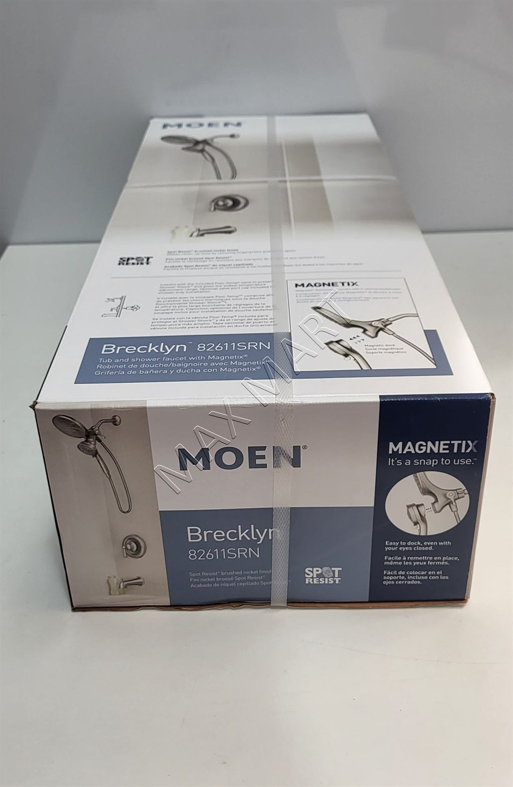 MOEN Brecklyn 82611SRN 6-Spray Bathtub Shower Faucet with Magnetix Rain Shower Head - Brushed Nickel