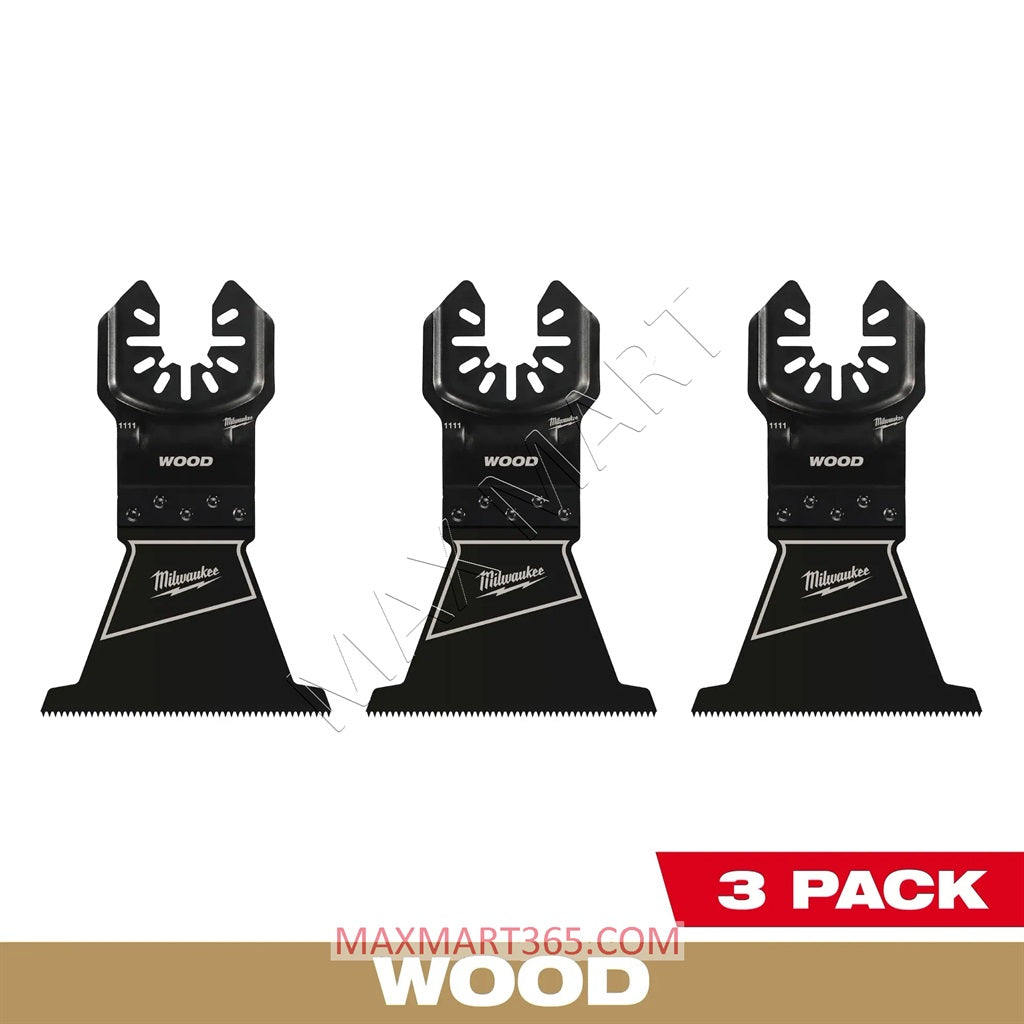 Milwaukee 49-25-1113 High Carbon Steel Universal Fit Wood Cutting Oscillating Multi Tool Blades (3-Pack)